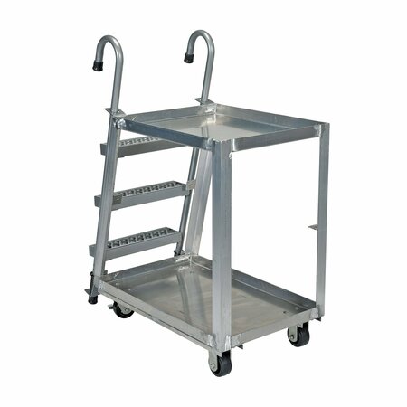 VESTIL Aluminum Stock Picker with Steel Ladder, 40 In. x 21-7/8 In. x 50-3/16 In., 660 lb Capacity SPA2-2236